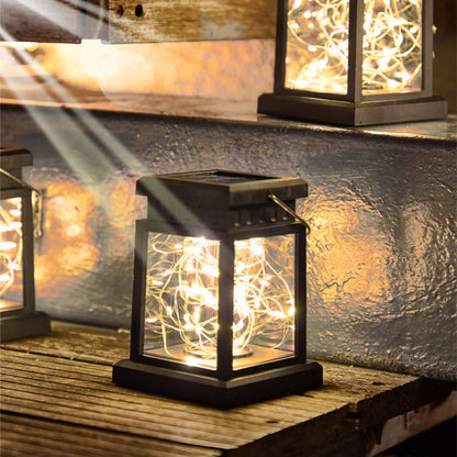 Вуличний підвісний ліхтар на сонячній батареї 12,5х9см, Теплий білий / Садовий світильник декоративний