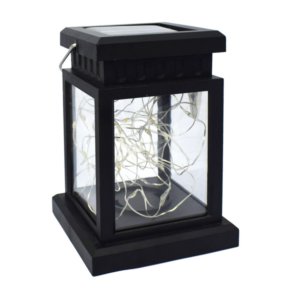 Вуличний підвісний ліхтар на сонячній батареї 12,5х9см, Теплий білий / Садовий світильник декоративний