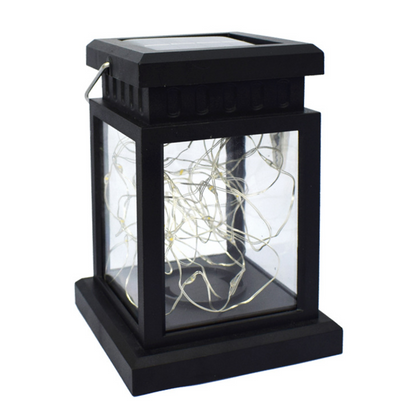 Вуличний підвісний ліхтар на сонячній батареї 12,5х9см, Теплий білий / Садовий світильник декоративний