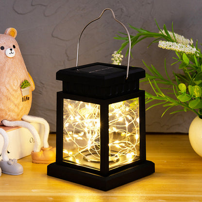 Вуличний підвісний ліхтар на сонячній батареї 12,5х9см, Теплий білий / Садовий світильник декоративний