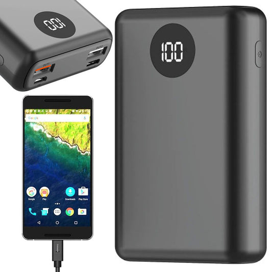 Повербанк 10000мАг з дисплеєм 2хUSB + Type-C, MicroUSB, INKAX PV-46 / Павербанк / PowerBank для телефону / УМБ