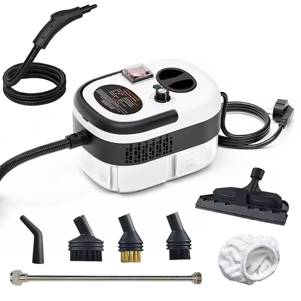 Компактний пароочисник для дому 2500Вт, 1.2л + 7 насадок / Парогенератор для прибирання / Паровий очищувач
