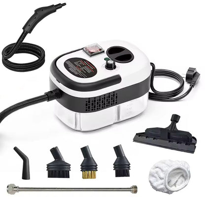 Компактний пароочисник для дому 2500Вт, 1.2л + 7 насадок / Парогенератор для прибирання / Паровий очищувач