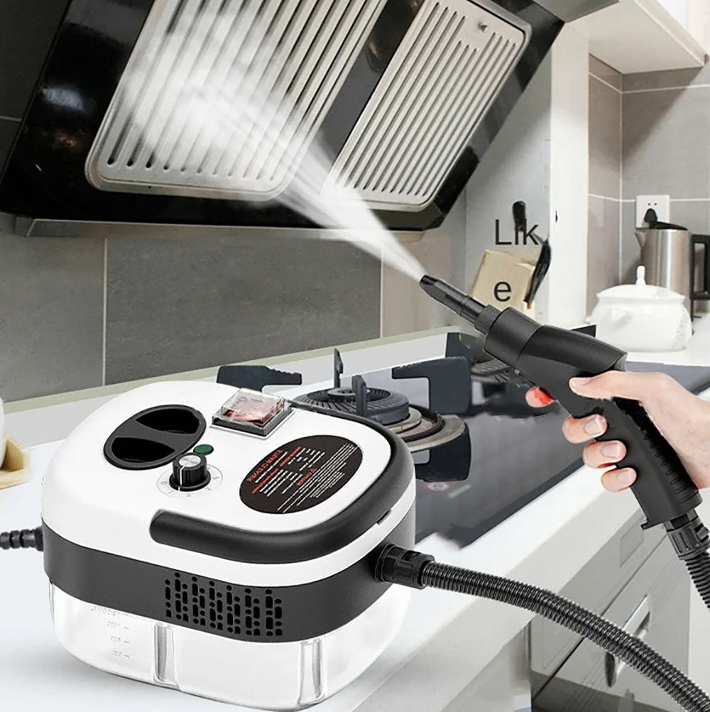 Компактний пароочисник для дому 2500Вт, 1.2л + 7 насадок / Парогенератор для прибирання / Паровий очищувач