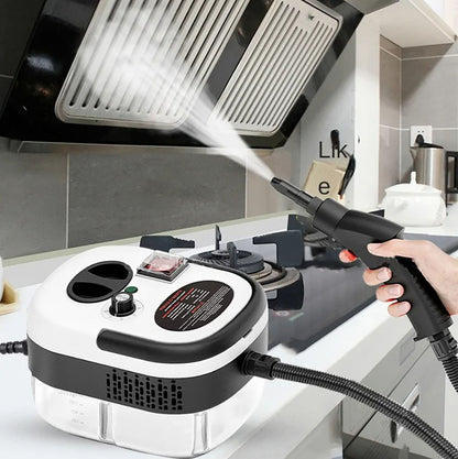 Компактний пароочисник для дому 2500Вт, 1.2л + 7 насадок / Парогенератор для прибирання / Паровий очищувач