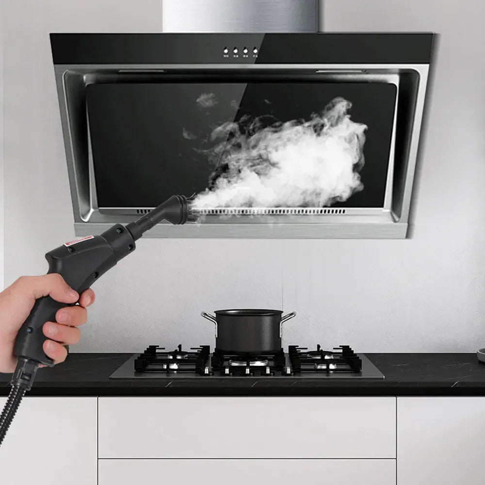 Компактний пароочисник для дому 2500Вт, 1.2л + 7 насадок / Парогенератор для прибирання / Паровий очищувач