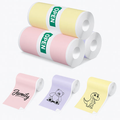 Самоклеючий термопапір для міні-принтера 57x25мм, 3 кольори / Набір кольорового паперу для термопринтера