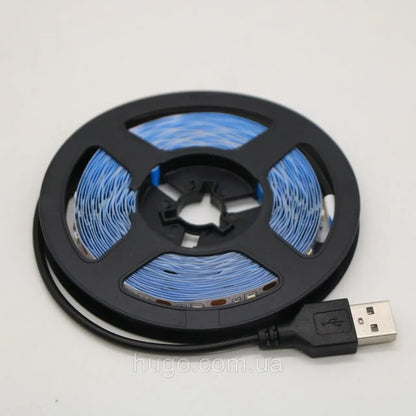 Світлодіодна LED стрічка 5м, від USB, Теплий Білий / Гнучка діодна підсвітка / Лед стрічка від повербанка