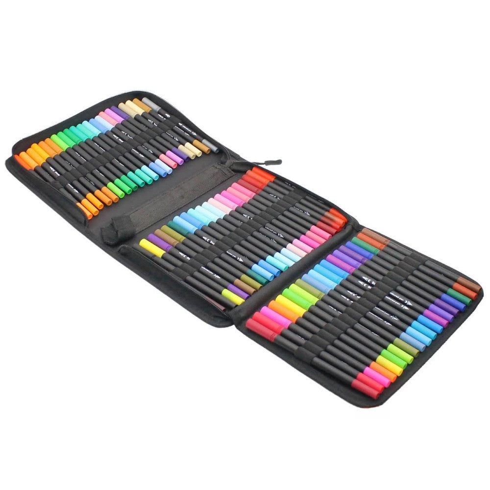 Акварельні маркери двосторонні 80шт з сумкою, Color pencil / Набір для малювання / Маркери для малювання