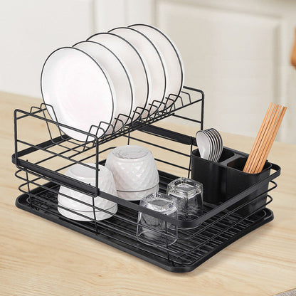 Настільна сушарка для посуду двоярусна (43х31,5х21,5см) / Стійка для сушіння посуду / Органайзер для посуду