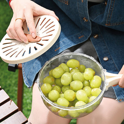 Ковшик-друшляк складаний, 15,5х8,3см / Контейнер для миття овочів / Кухонна миска-друшляк