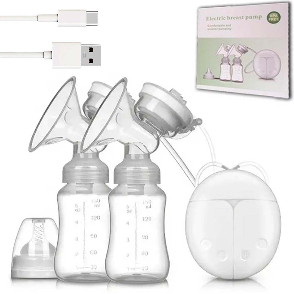 Молоковідсмоктувач подвійний 150мл, від USB, RH228 / Молоковідсмоктувач електричний / Лактатор електричний