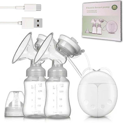 Молоковідсмоктувач подвійний 150мл, від USB, RH228 / Молоковідсмоктувач електричний / Лактатор електричний