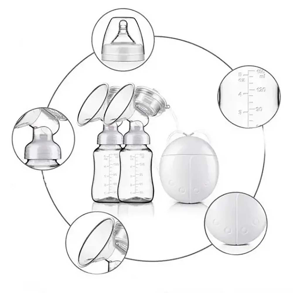 Молоковідсмоктувач подвійний 150мл, від USB, RH228 / Молоковідсмоктувач електричний / Лактатор електричний