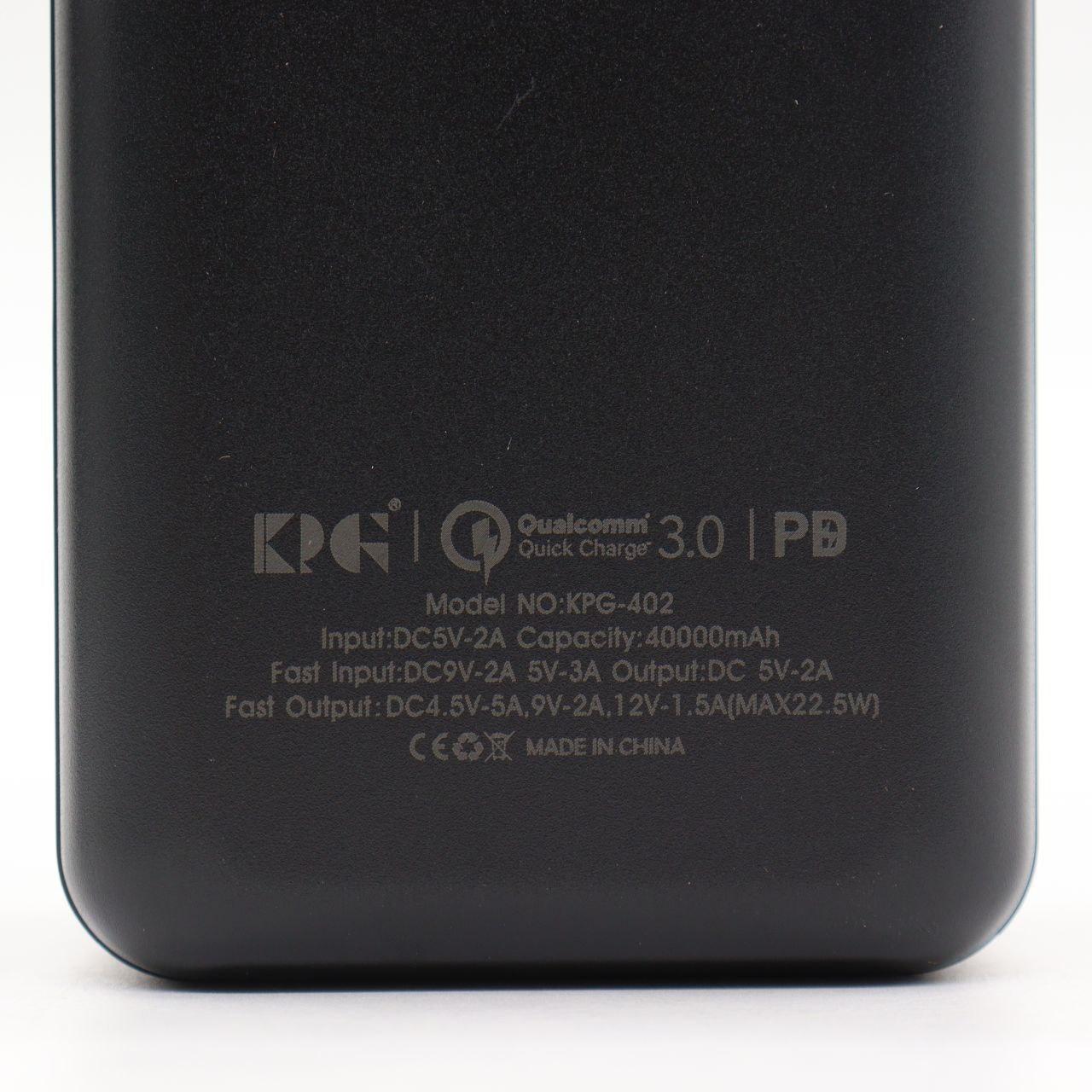 Power Bank з ліхтариком 40000мАч (2×USB, microUSB, Type-C), KPG-402 / Повербанк / Павер банк