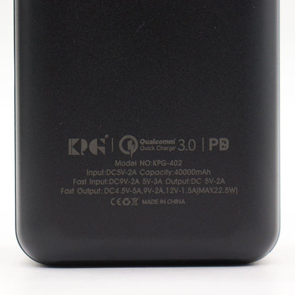 Power Bank з ліхтариком 40000мАч (2×USB, microUSB, Type-C), KPG-402 / Повербанк / Павер банк