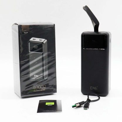 Power Bank з ліхтариком 40000мАч (2×USB, microUSB, Type-C), KPG-402 / Повербанк / Павер банк