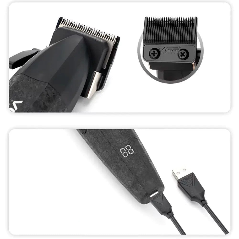 Набір для стрижки 2в1 (9 насадок) від USB, VGR V-640 / Акумуляторна машинка для стрижки / Тример для стрижки