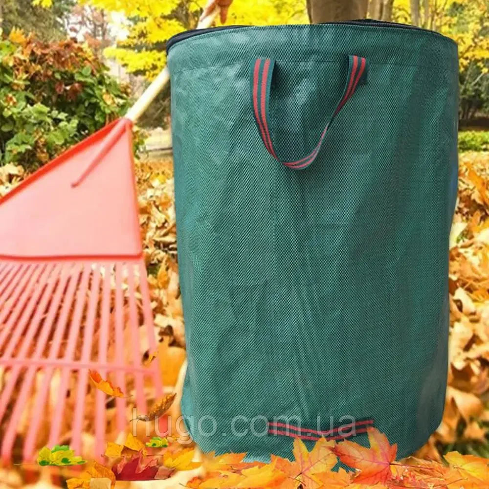 Садовий мішок 900л c ручками / Складний кошик садовий / Садова сумка для сміття / Садовий мішок-сумка