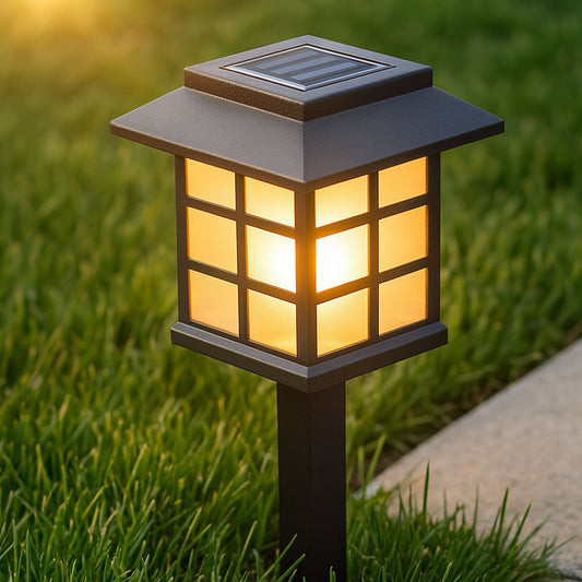 1 шт Ліхтар для саду на сонячній батареї 38 см, Тепле біле світіння / Вуличний ліхтар / Світильник садовий