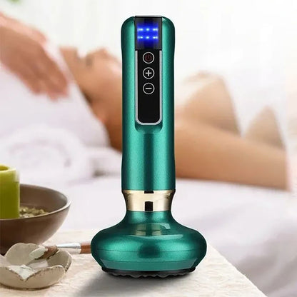 Вакуумний масажер акумуляторний, 6 режимів, Зелений / Ручний масажер для тіла від целюліту