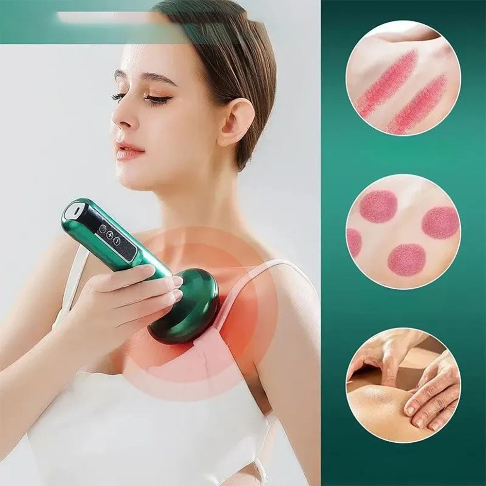 Вакуумний масажер акумуляторний, 6 режимів, Зелений / Ручний масажер для тіла від целюліту