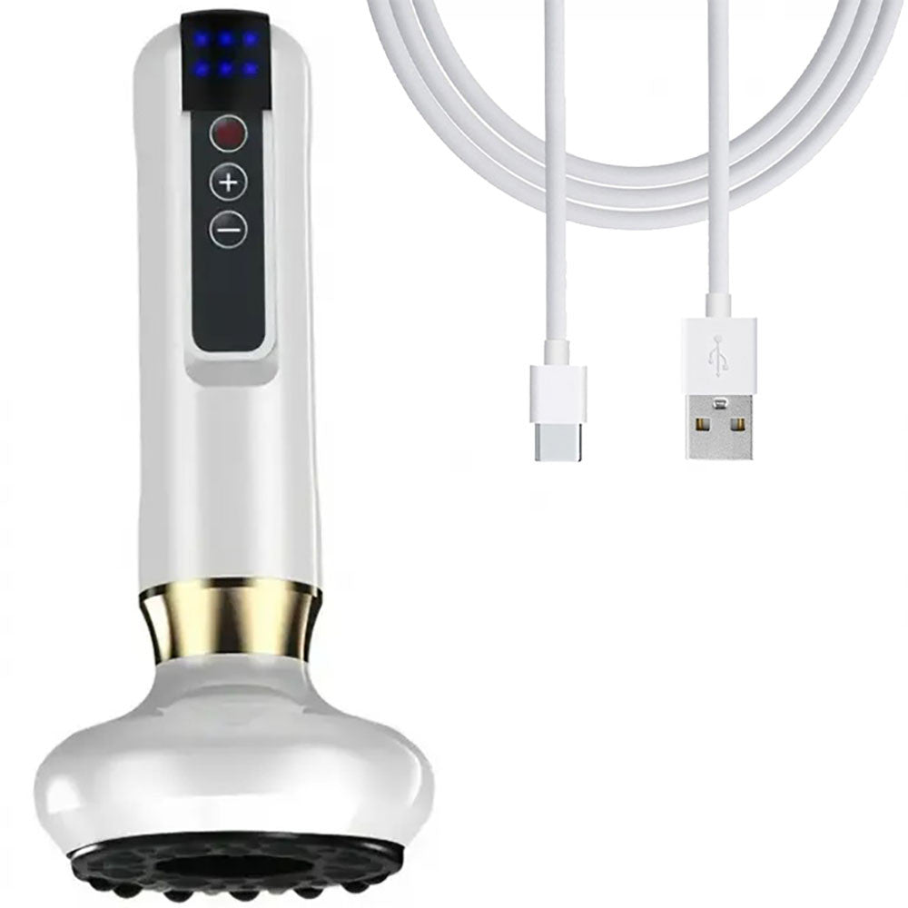 Вакуумний масажер акумуляторний, 6 режимів, Білий / Ручний масажер для тіла від целюліту