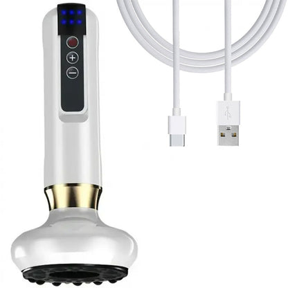 Вакуумний масажер акумуляторний, 6 режимів, Білий / Ручний масажер для тіла від целюліту