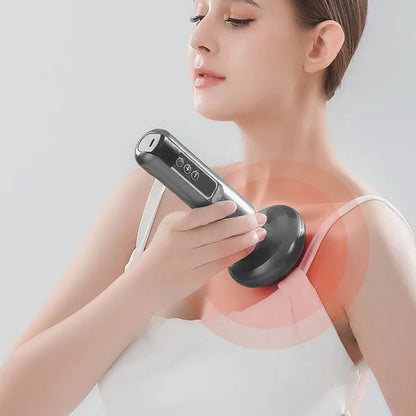 Вакуумний масажер акумуляторний, 6 режимів, Сірий / Ручний масажер для тіла від целюліту