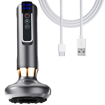 Вакуумний масажер акумуляторний, 6 режимів, Сірий / Ручний масажер для тіла від целюліту