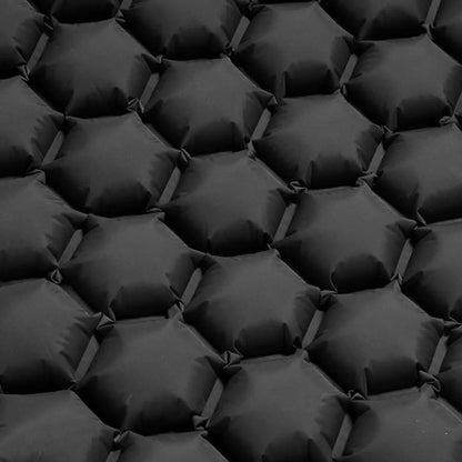 Надувний каремат з подушкою та вбудованим насосом, 225х70см, Чорний / Туристичний каремат / Надувний килимок