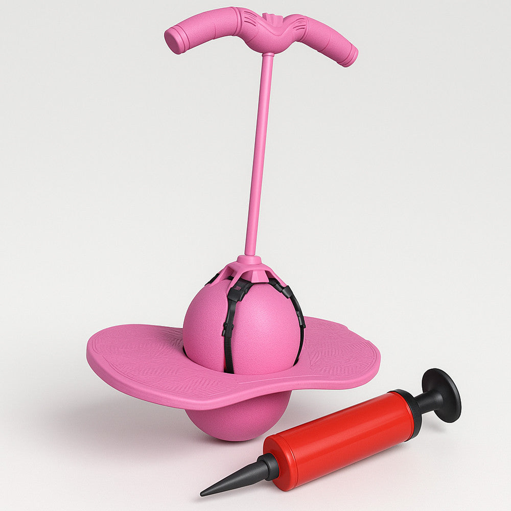 Дитячий м'яч для стрибків до 70кг + Насос, Jumbo Viking, Рожевий / Джампінг для дітей / Джампер / Тренажер для стрибків