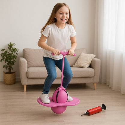 Дитячий м'яч для стрибків до 70кг + Насос, Jumbo Viking, Рожевий / Джампінг для дітей / Джампер / Тренажер для стрибків