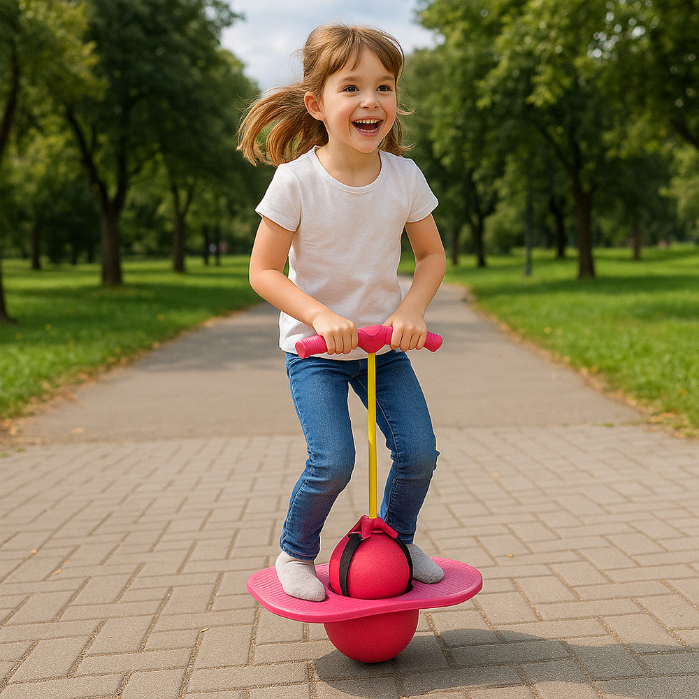 Дитячий м'яч для стрибків до 70кг + Насос, Jumbo Viking, Рожевий / Джампінг для дітей / Джампер / Тренажер для стрибків