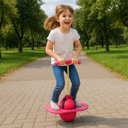 Дитячий м'яч для стрибків до 70кг + Насос, Jumbo Viking, Рожевий / Джампінг для дітей / Джампер / Тренажер для стрибків