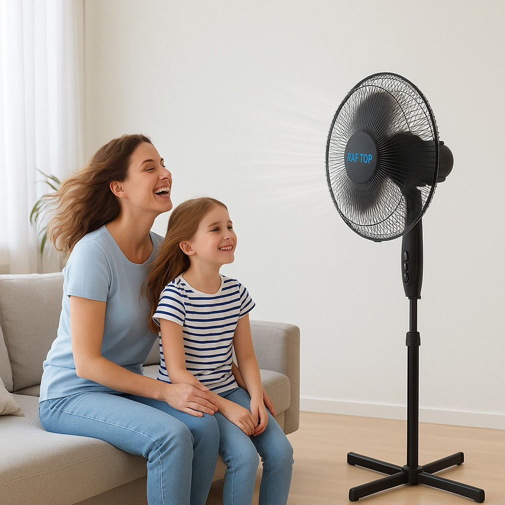 Вентилятор підлоговий 40Вт, 3 швидкості, Чорний / Побутовий вентилятор / Вентилятор для дому / Кімнатний вентилятор