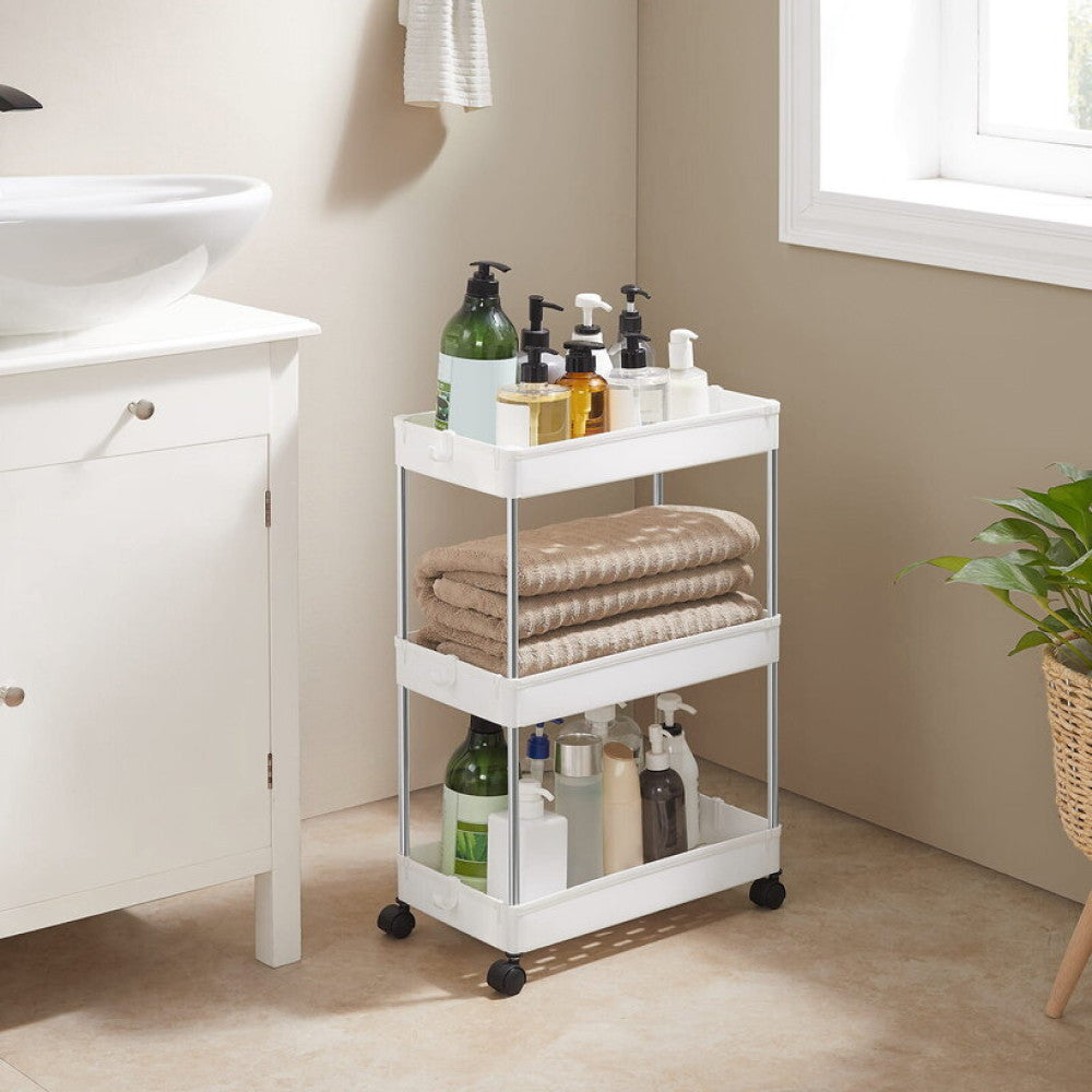 Етажерка на коліщатках 3 яруси HB-27, 60х37,5х13см / Етажерка у ванну / Полиця на колесах / Етажерка на кухню