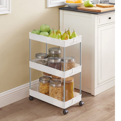 Етажерка на коліщатках 3 яруси HB-27, 60х37,5х13см / Етажерка у ванну / Полиця на колесах / Етажерка на кухню