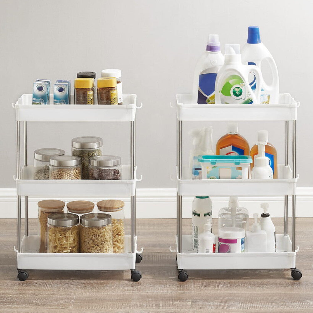 Етажерка на коліщатках 3 яруси HB-27, 60х37,5х13см / Етажерка у ванну / Полиця на колесах / Етажерка на кухню