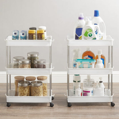 Етажерка на коліщатках 3 яруси HB-27, 60х37,5х13см / Етажерка у ванну / Полиця на колесах / Етажерка на кухню