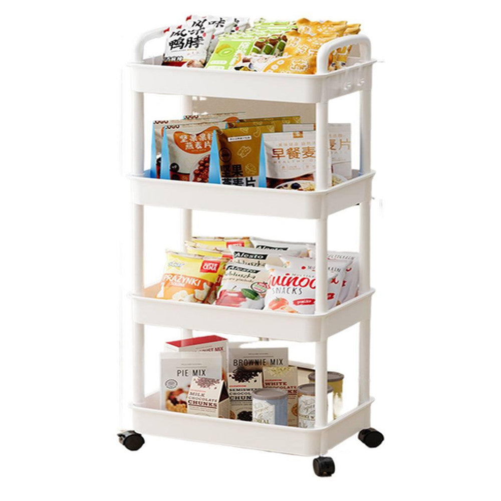 Стелаж пересувний 4-х ярусний GT-248 / Пересувний стелаж для ванної / Етажерка для кухні / Полиця на колесах