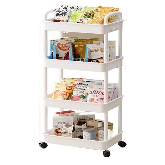 Стелаж пересувний 4-х ярусний GT-248 / Пересувний стелаж для ванної / Етажерка для кухні / Полиця на колесах