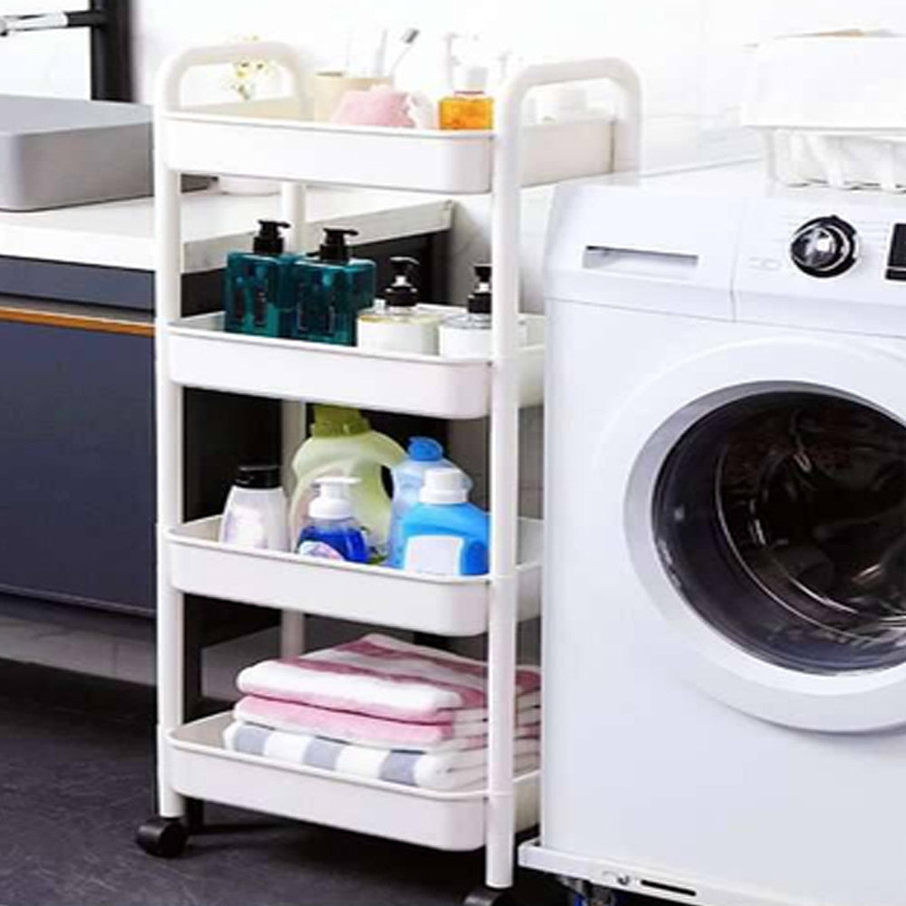 Стелаж пересувний 4-х ярусний GT-248 / Пересувний стелаж для ванної / Етажерка для кухні / Полиця на колесах