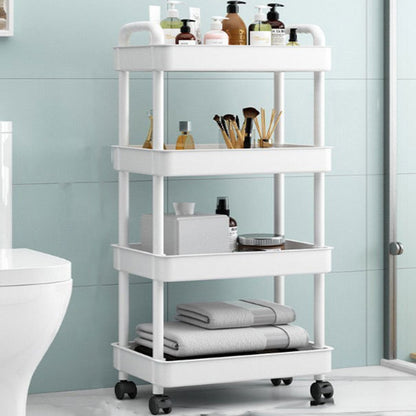 Стелаж пересувний 4-х ярусний GT-248 / Пересувний стелаж для ванної / Етажерка для кухні / Полиця на колесах