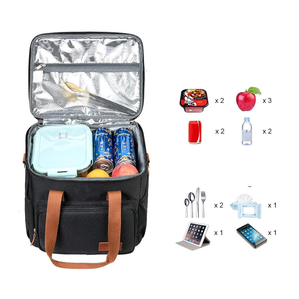 Термосумка для пікніка DF-02 Чорна / Сумка холодильник / Холодильник сумка / Туристична термосумка