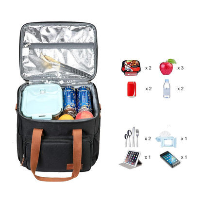 Термосумка для пікніка DF-02 Чорна / Сумка холодильник / Холодильник сумка / Туристична термосумка