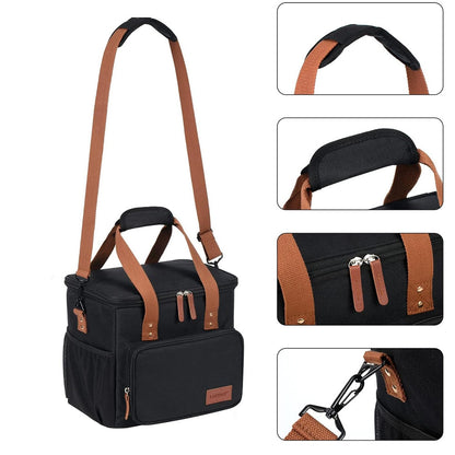 Термосумка для пікніка DF-02 Чорна / Сумка холодильник / Холодильник сумка / Туристична термосумка