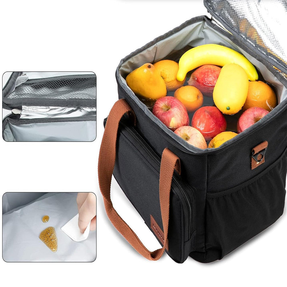 Термосумка для пікніка DF-02 Чорна / Сумка холодильник / Холодильник сумка / Туристична термосумка