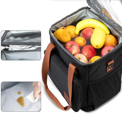 Термосумка для пікніка DF-02 Чорна / Сумка холодильник / Холодильник сумка / Туристична термосумка