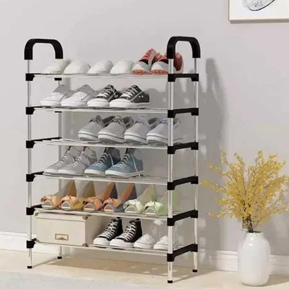 Полиця для взуття 6 ярусів 112x55x26см, YH9905 / Підставка для взуття / Полиця для взуття / Стелаж для взуття